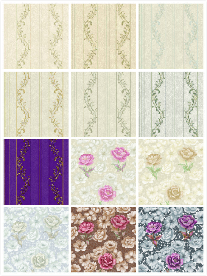 PVC Wallpaper Vinyl Classic Wall Paper for Home Decoration