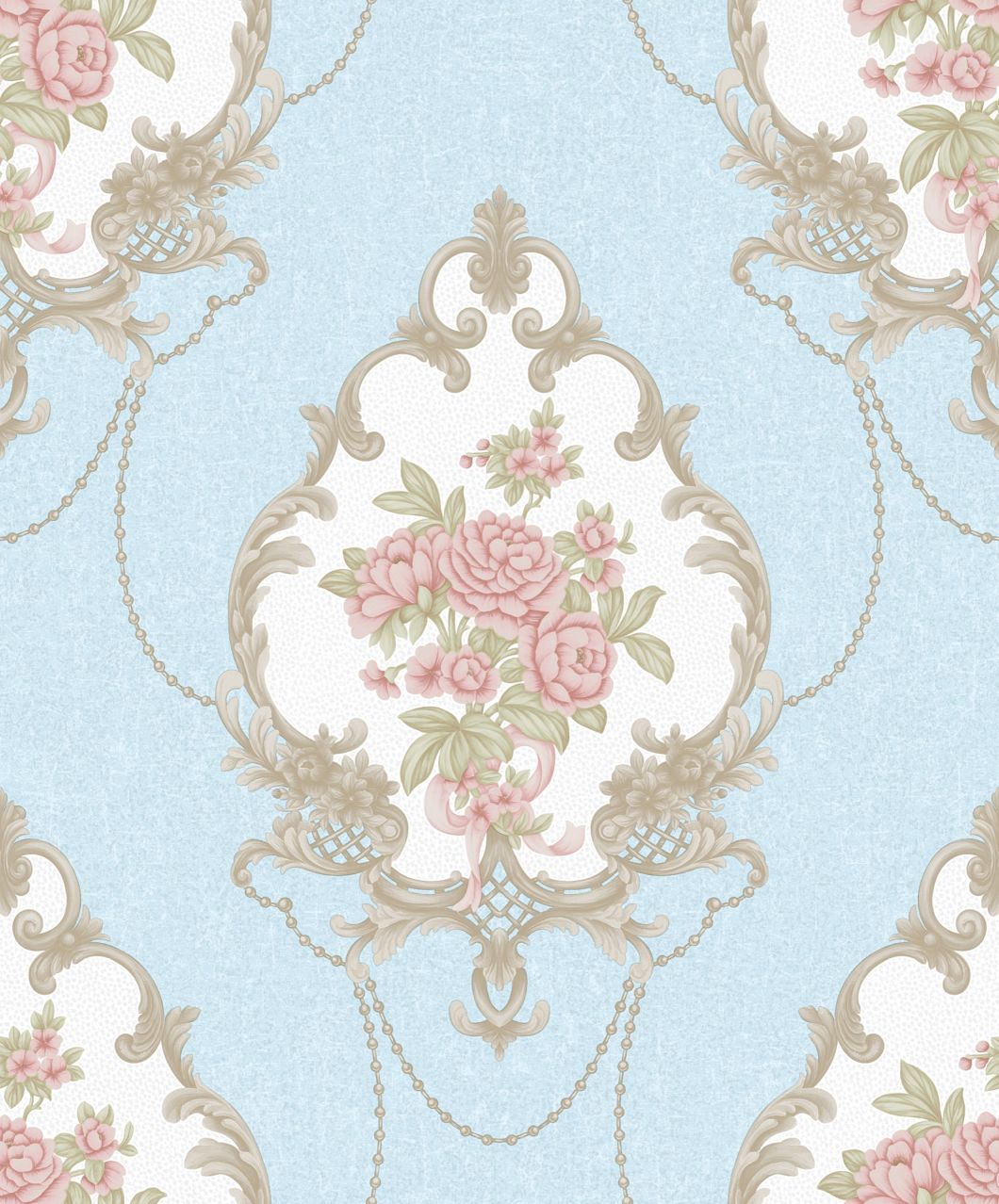 PVC Deep Embossing Damask Flower Design High Quality PVC Wallpaper Home Decoration