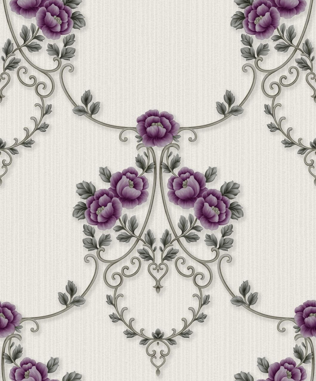 PVC Damask Flower Design Deep Embossing High Quality PVC Wallpaper
