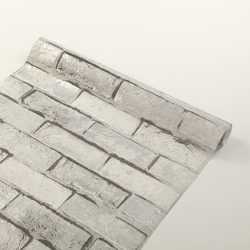 3D Brick Wallpaper PVC Vinyl Wall Covering for Home Decoration
