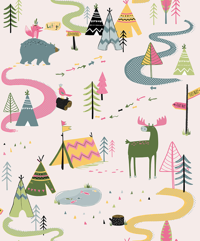 New PVC High Quality Wallpaper Kids Animals Design