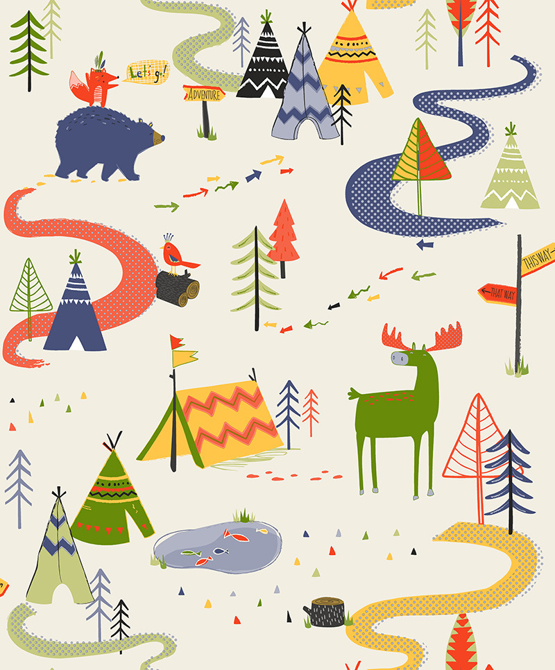 New PVC High Quality Wallpaper Kids Animals Design