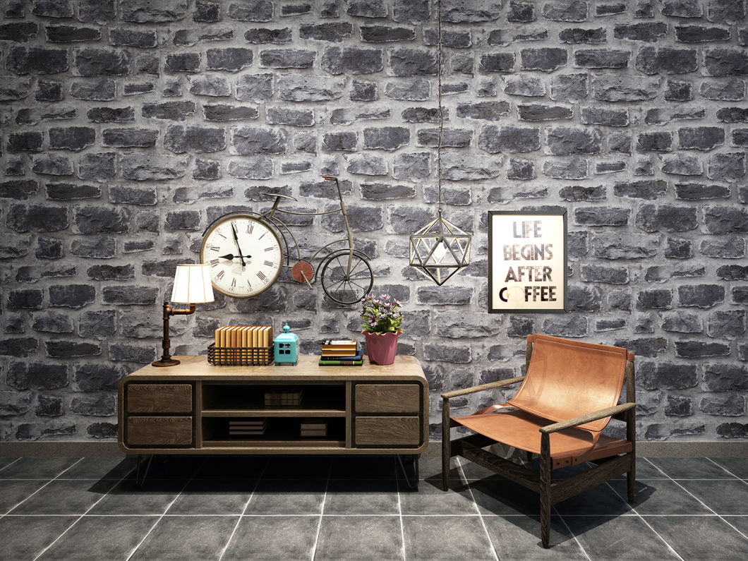 New PVC High Quality Wallpaper Modern Old Brick Style