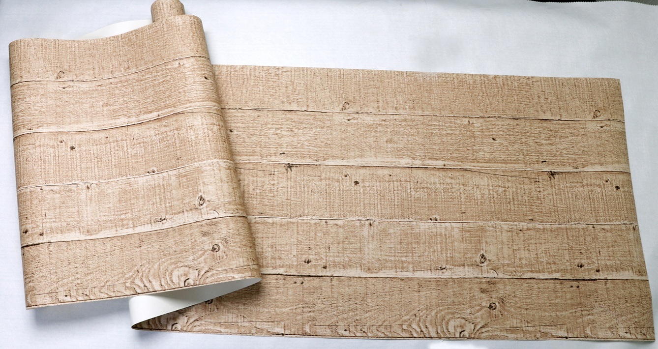 New PVC High Quality Wallpaper Modern Old Wooden Style