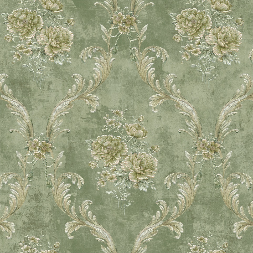 New Non Woven Embossing High Quality Wallpaper Luxury Damask Design