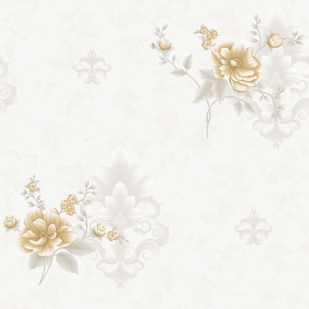 New PVC High Quality Wallpaper Damask with Flower Design