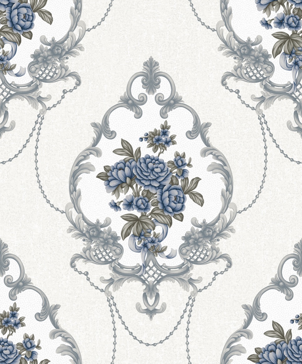 PVC Deep Embossing Damask Flower Design High Quality PVC Wallpaper Home Decoration