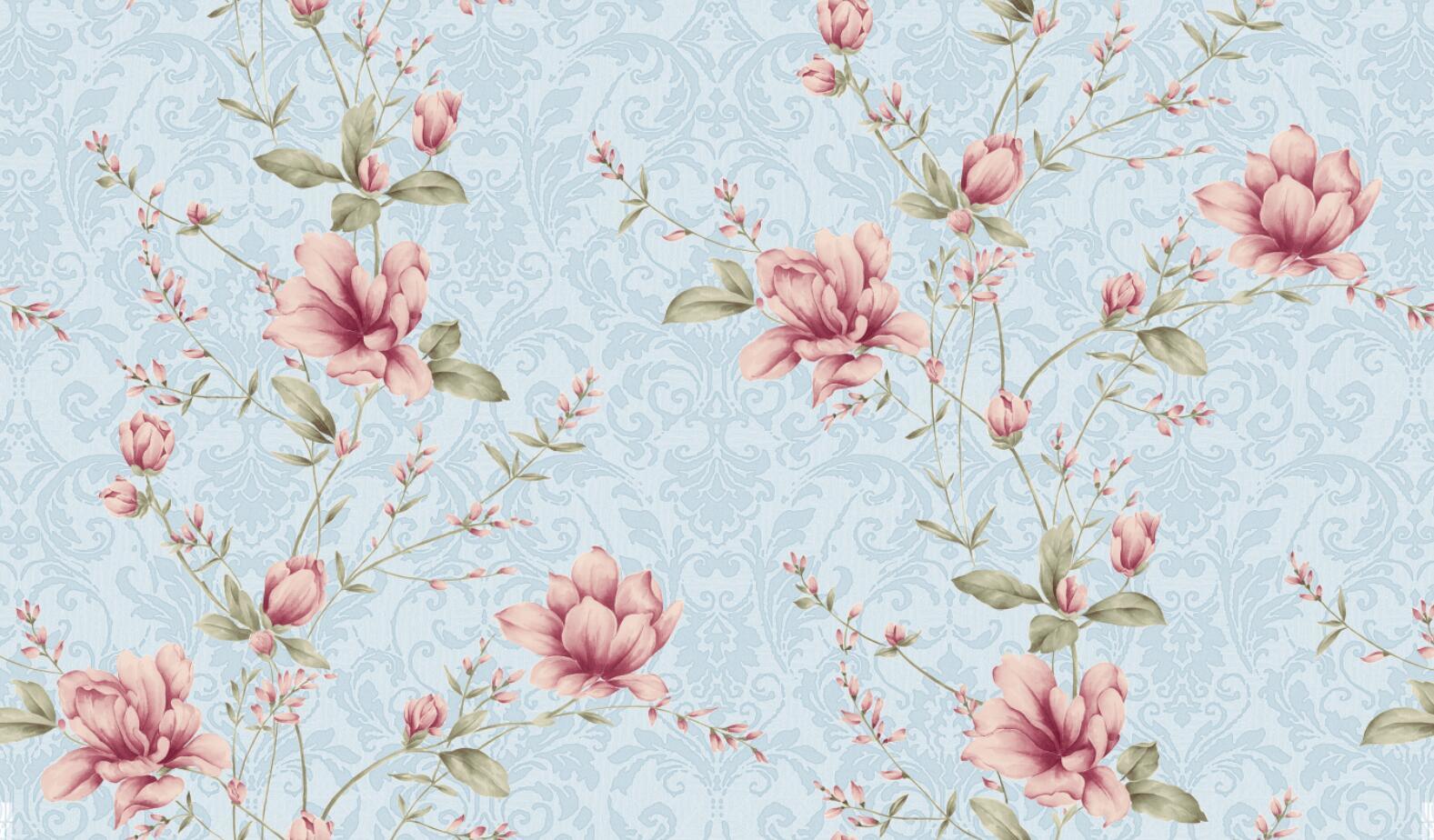 1.06 PVC Flower Pastoral Style Design High Quality PVC Wallpaper Home Decoration