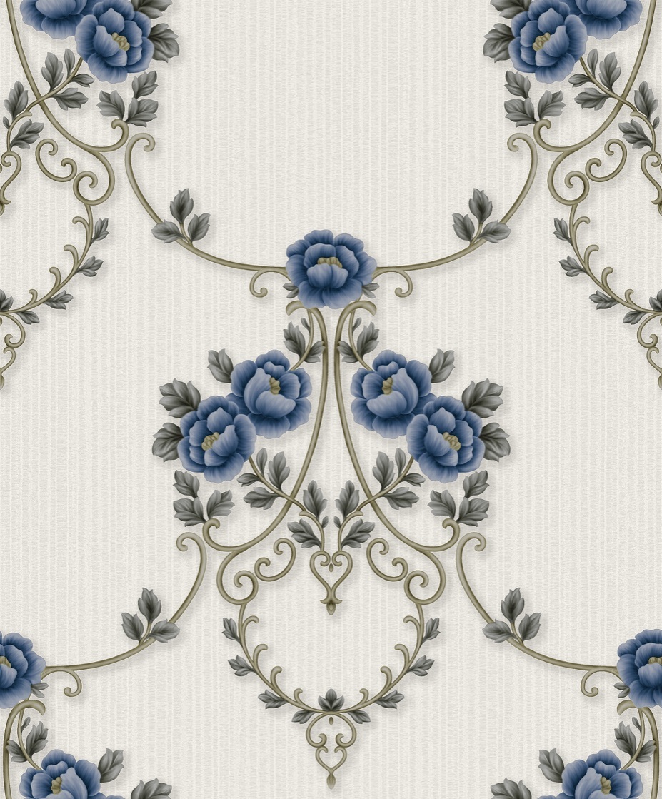 PVC Damask Flower Design Deep Embossing High Quality PVC Wallpaper