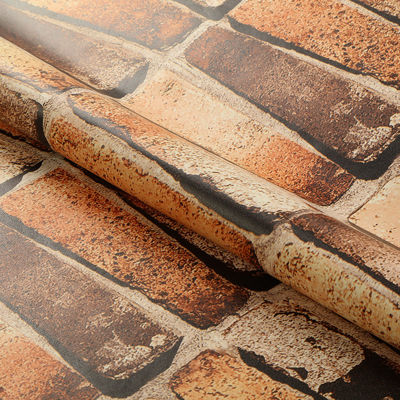 PVC Vinyl Wallpaper Brick 3D Waterproof Wall Paper for Home Decor