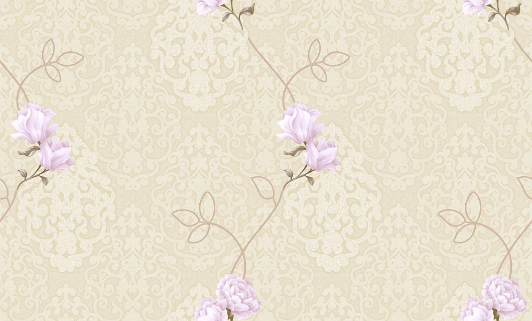 1.06 PVC Damask Flower Design High Quality PVC Wallpaper Home Decoration