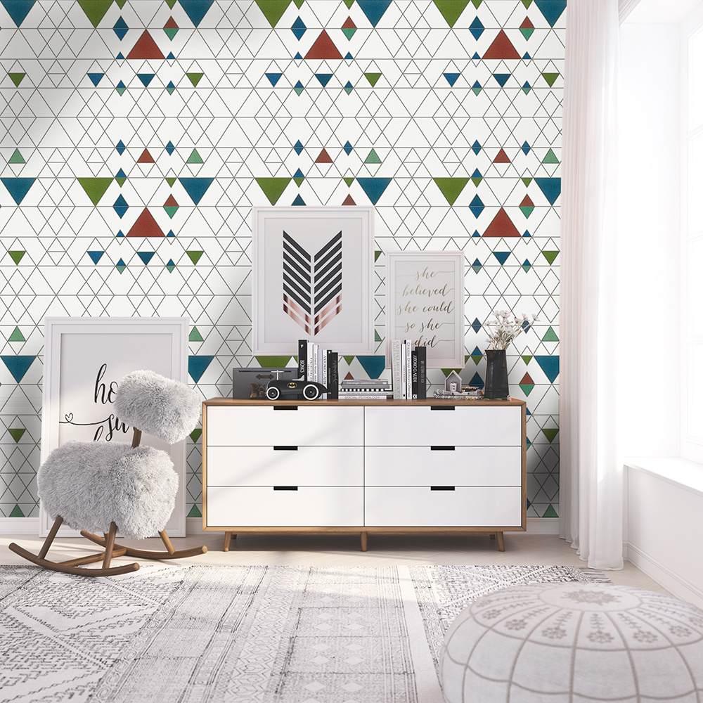 New PVC High Quality Wallpaper Modern Luxury Geometric Design