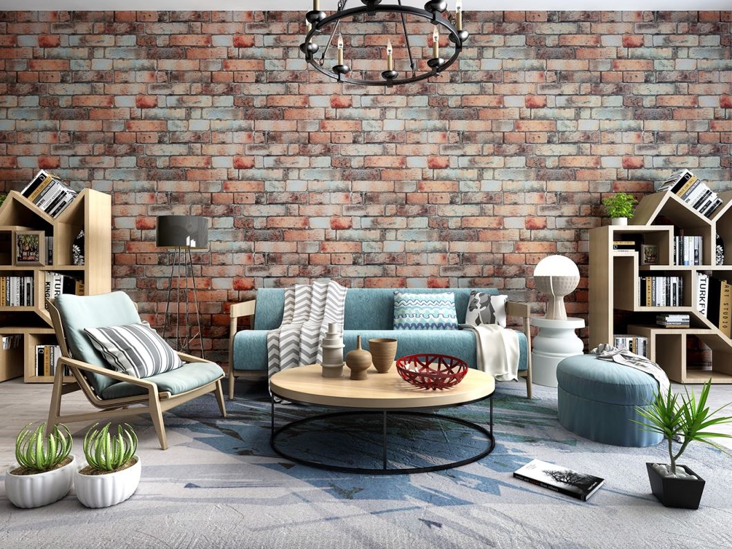 New PVC High Quality Wallpaper Modern Luxury Bricks Design