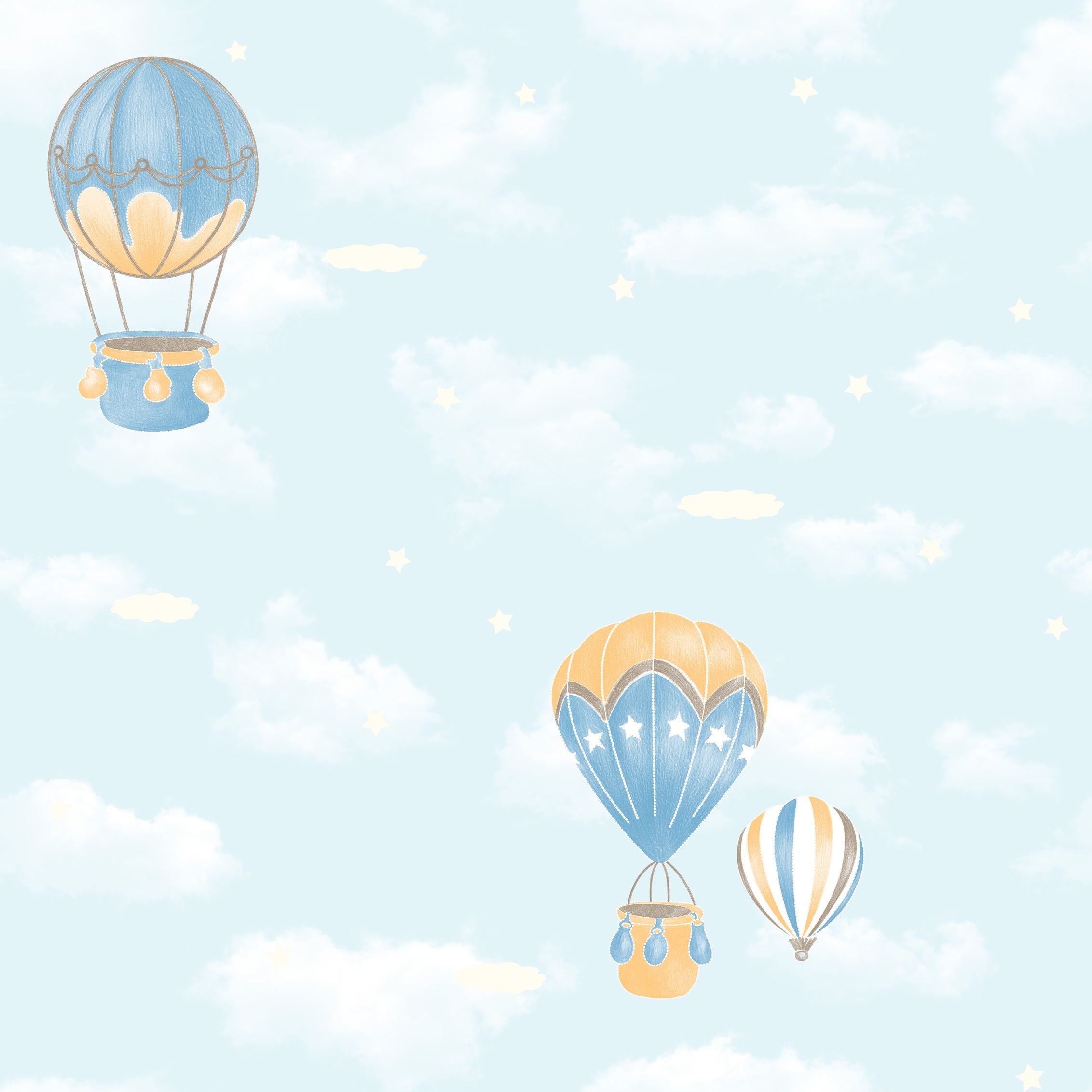 New PVC High Quality Wallpaper Kids Hot Air Balloon Design