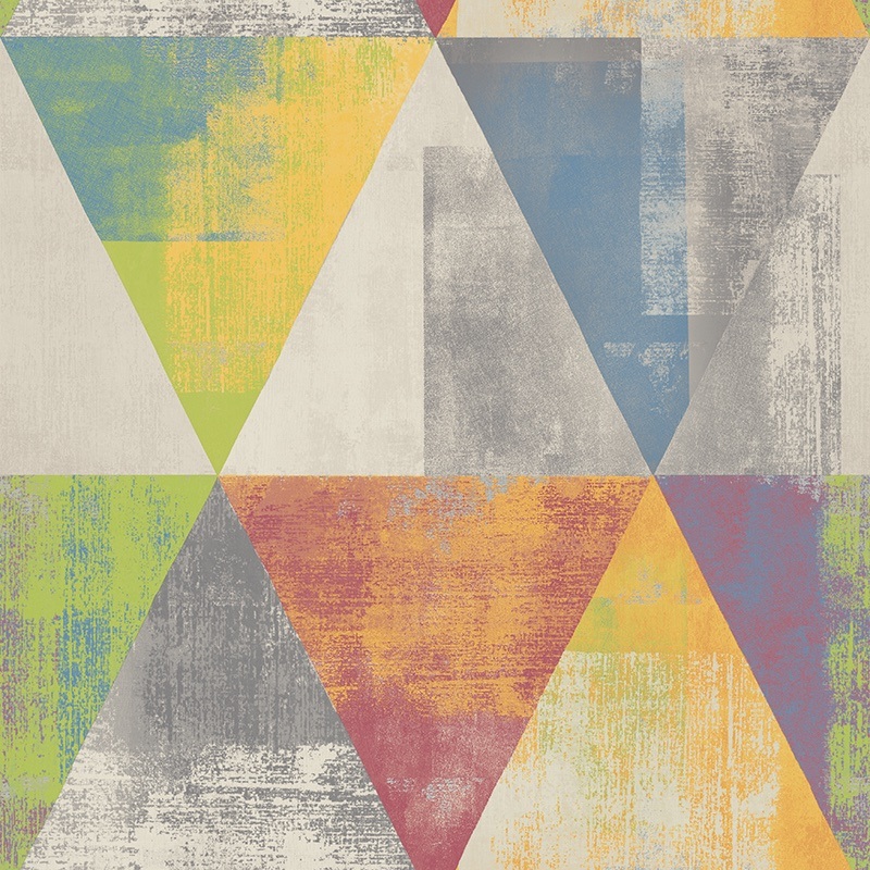 New PVC High Quality Wallpaper Modern Colorful Geometry Design