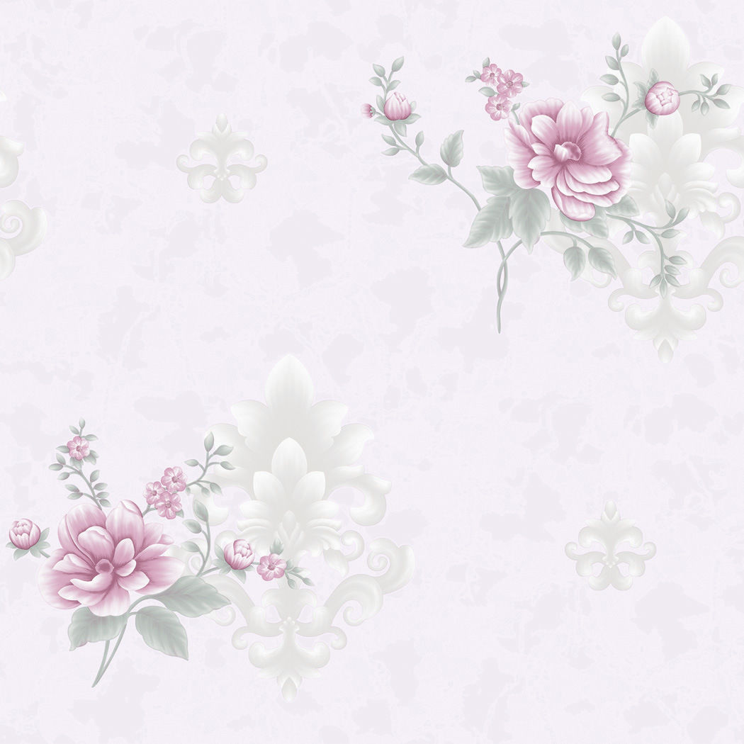 New PVC High Quality Wallpaper Damask with Flower Design