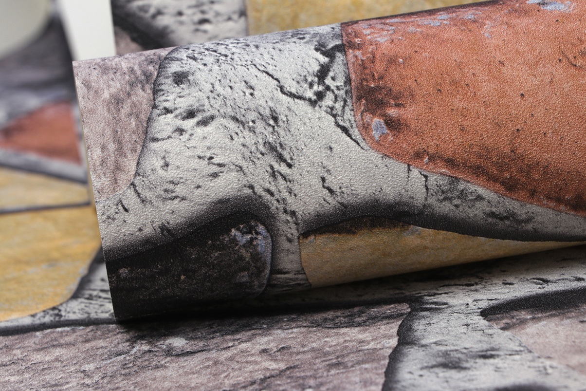 New PVC High Quality Wallpaper Modern Colorful Stone Style