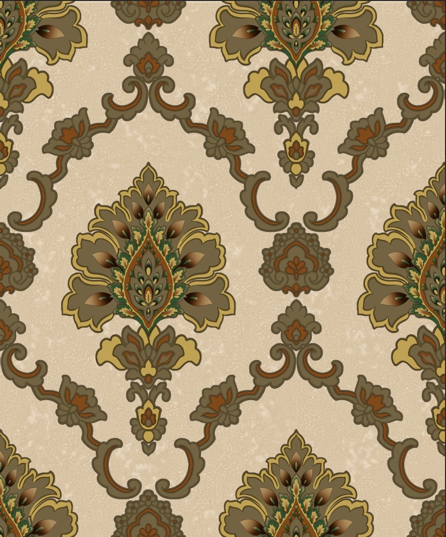 New PVC High Quality Wallpaper Damask Luxury Design