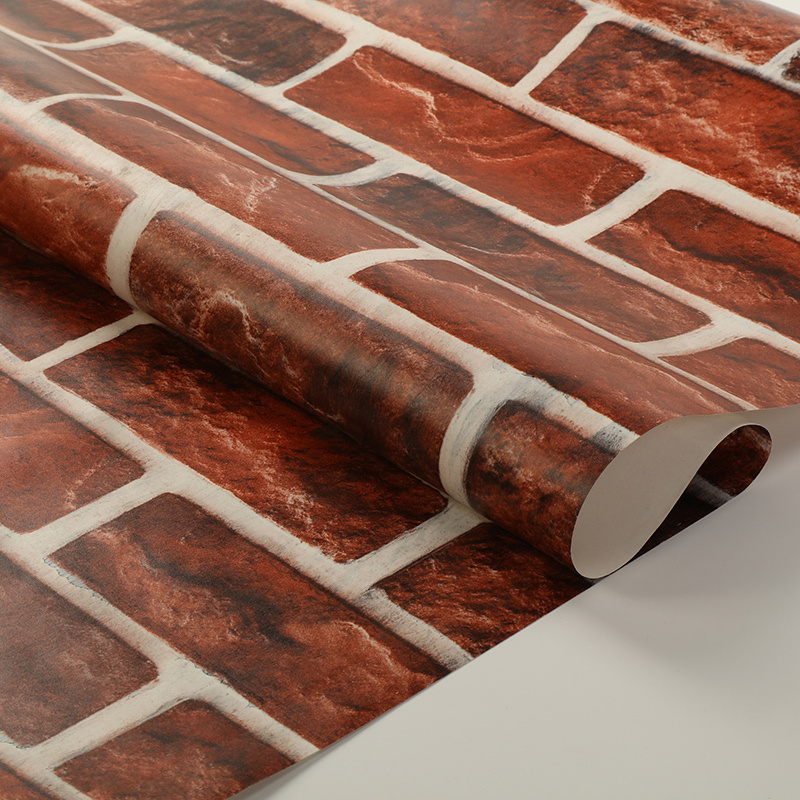 Waterproof PVC Vinyl Wall Paper Wall Covering Brick 3D Wallpaper for Home Decor