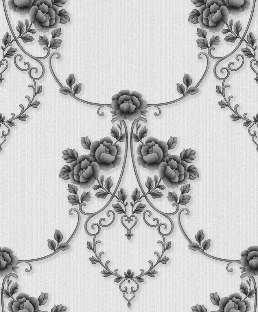 PVC Damask Flower Design Deep Embossing High Quality PVC Wallpaper