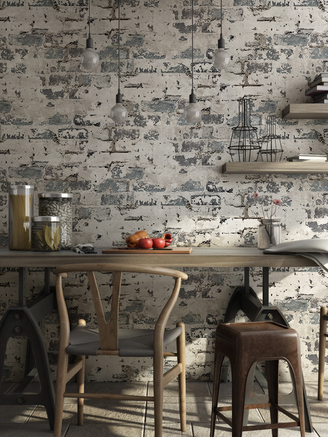 New PVC High Quality Wallpaper Modern Luxury Old Brick Design