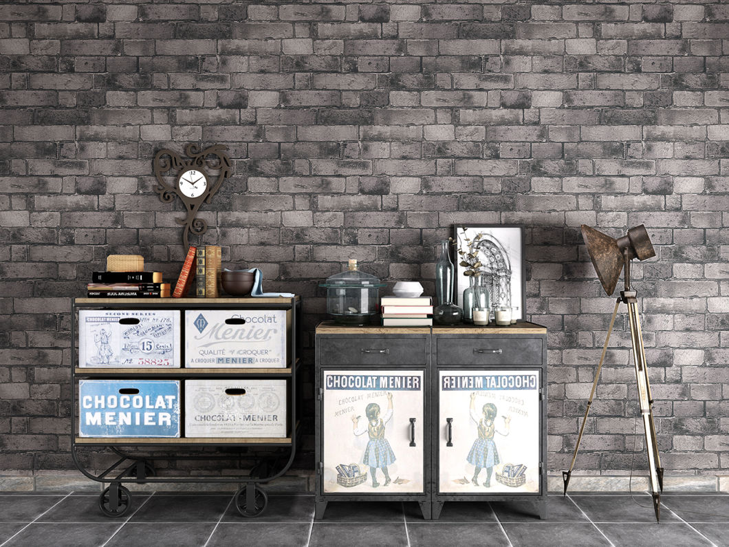 New PVC High Quality Wallpaper Modern Luxury Bricks Design