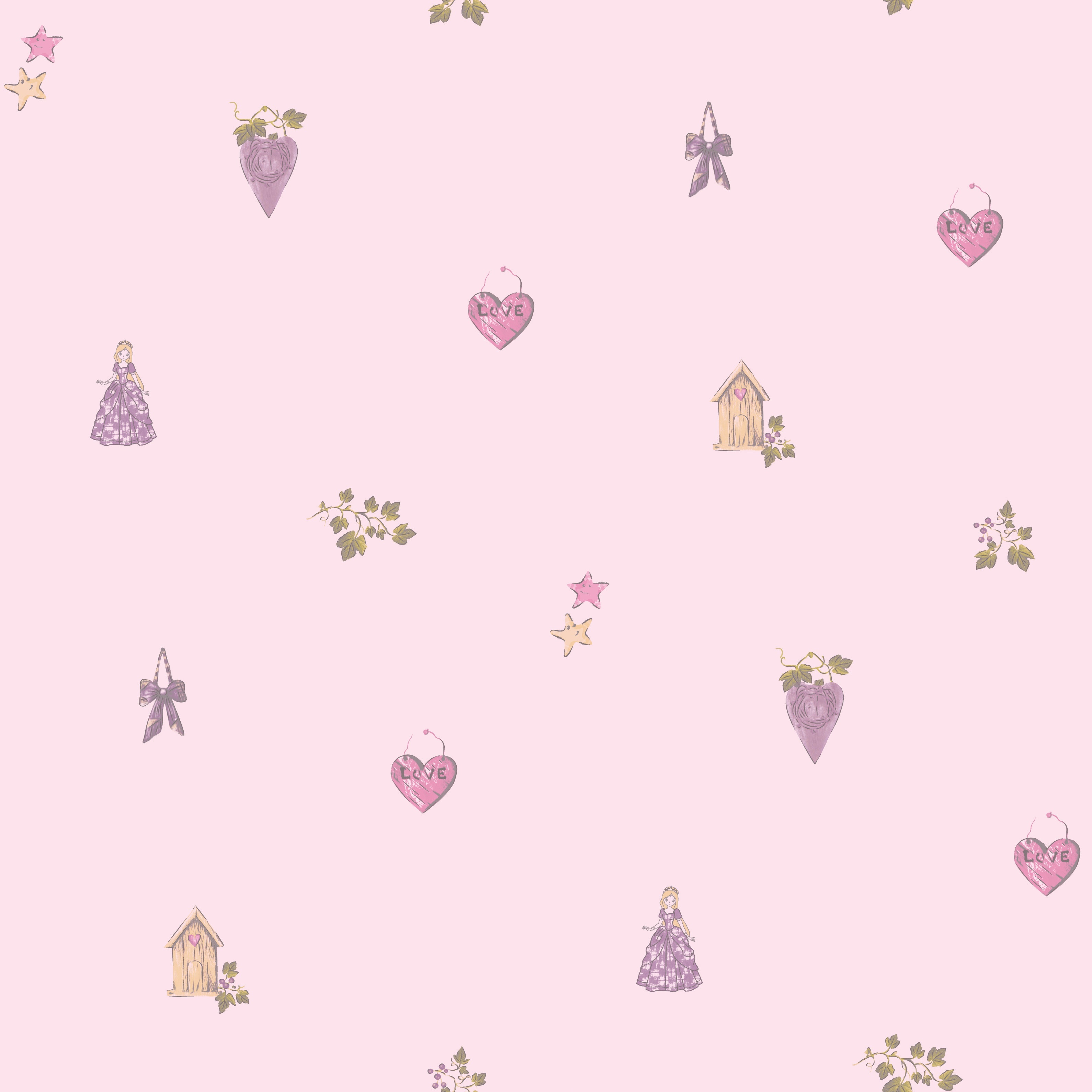 New PVC High Quality Wallpaper Kids Princess Design