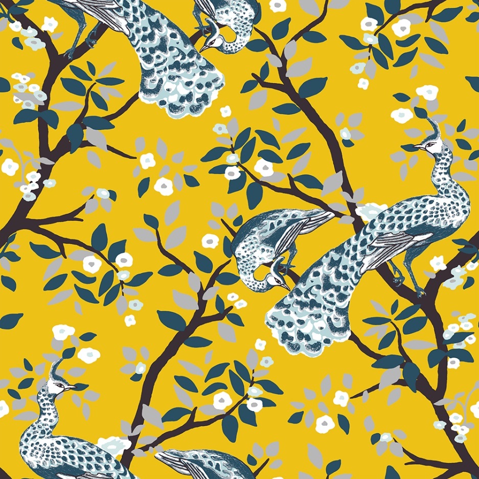 New PVC High Quality Wallpaper Modern Peacock Design