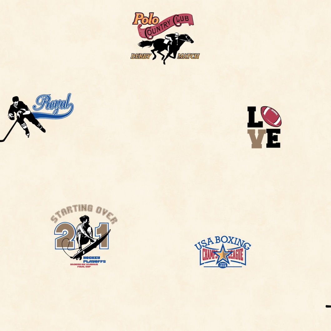 New PVC High Quality Wallpaper Kids Sports Design