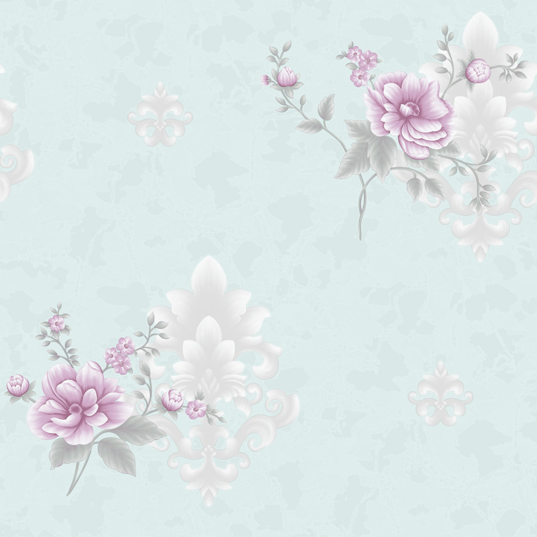 New PVC High Quality Wallpaper Damask with Flower Design