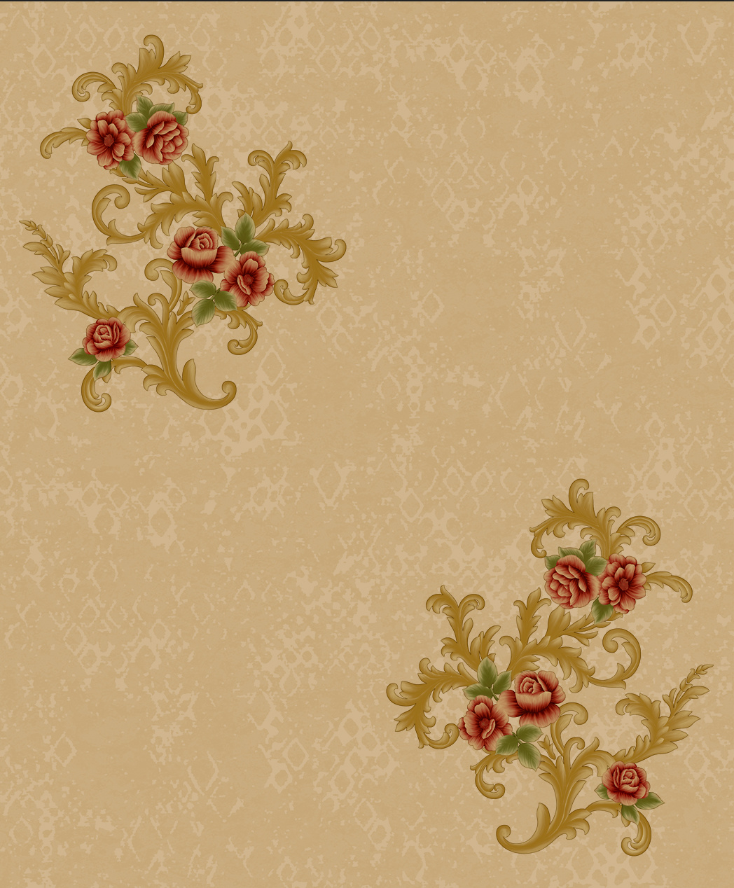 New PVC High Quality Wallpaper Classic Flower Design