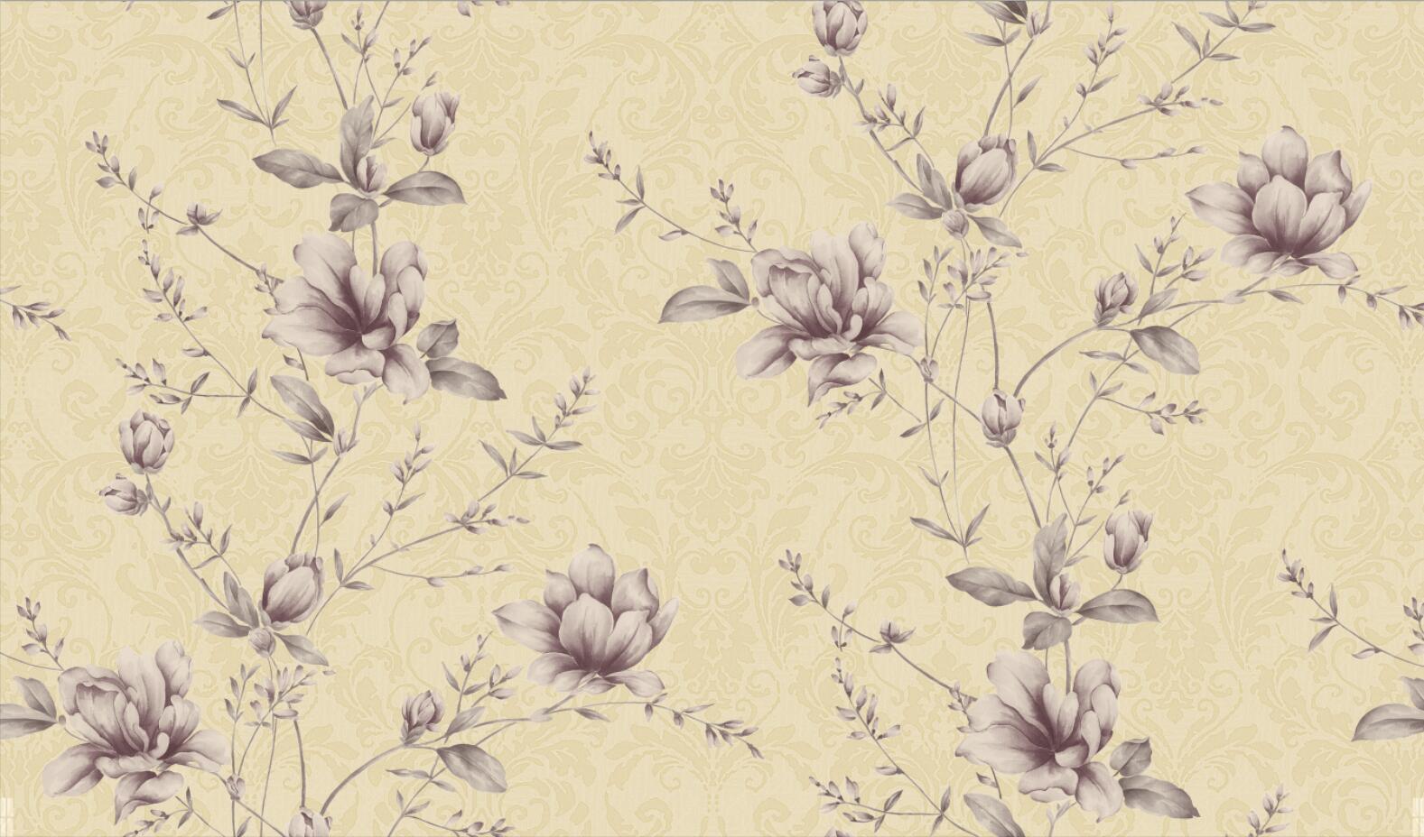 1.06 PVC Flower Pastoral Style Design High Quality PVC Wallpaper Home Decoration