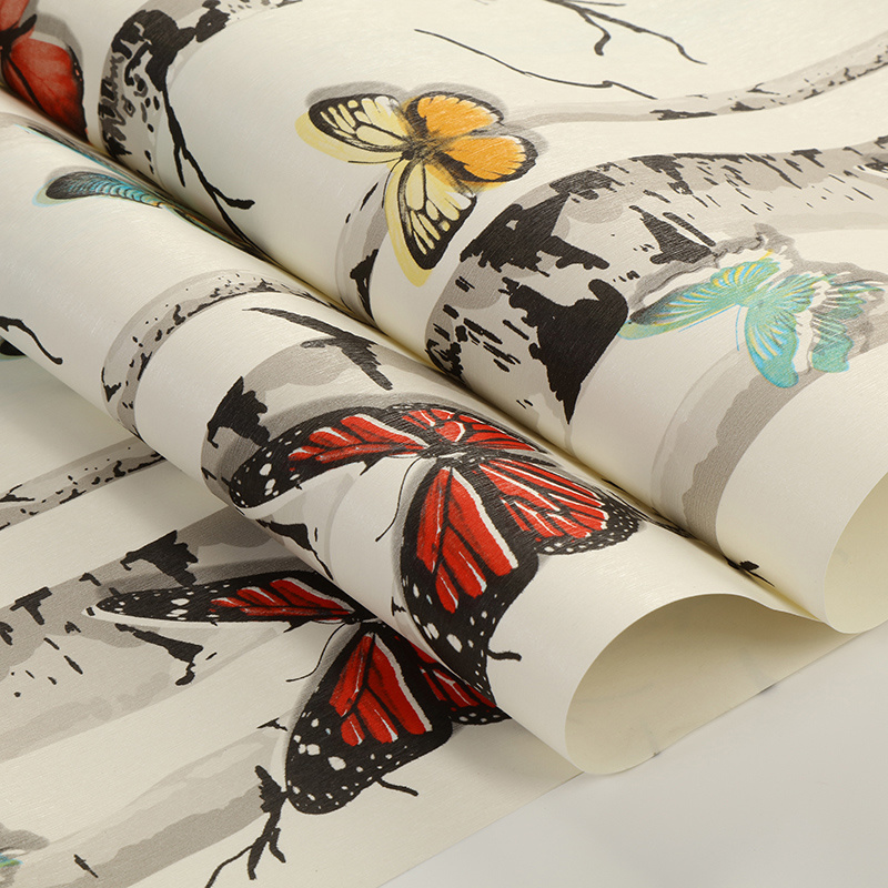 PVC Wallpaper Vinyl Waterproof 3D Wall Paper for Living Room