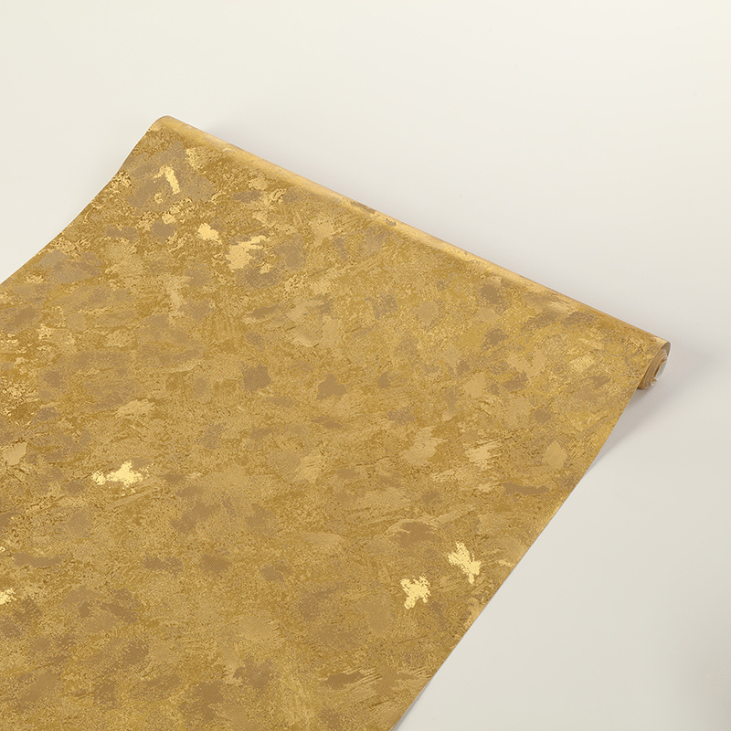 Gold Foil PVC Wallpaper Waterproof Wall Paper for Home Decor