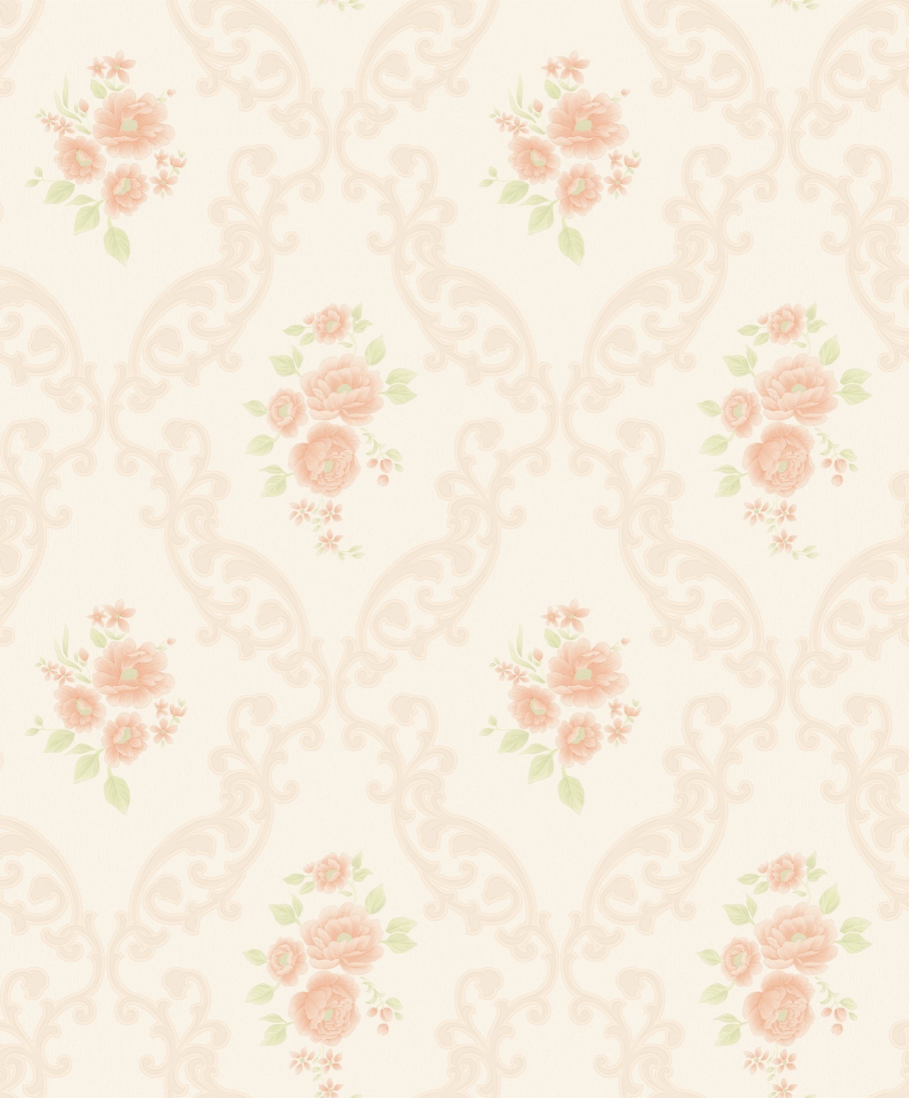 New PVC High Quality Wallpaper Embossing Damask Flower Design