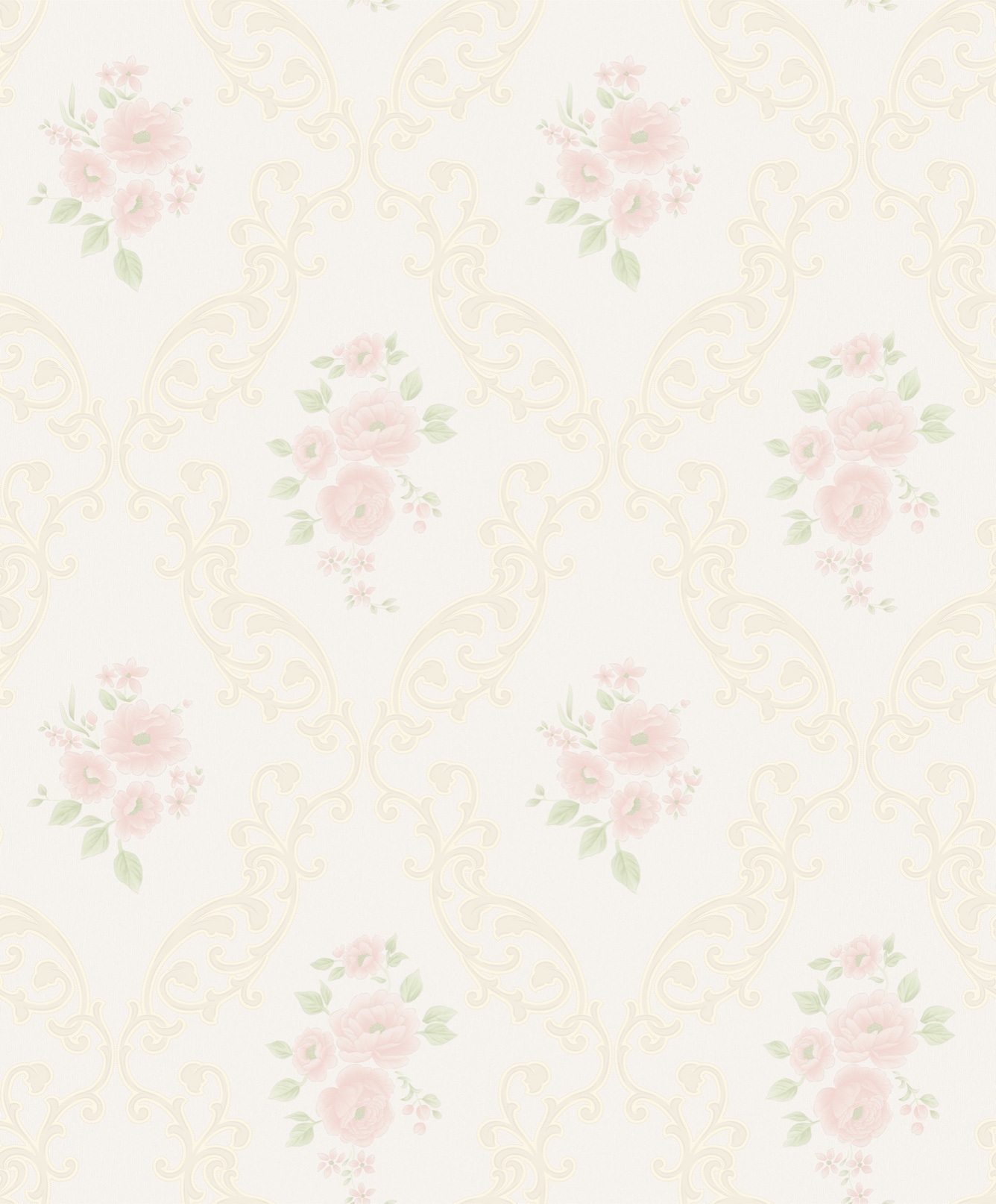 New PVC High Quality Wallpaper Embossing Damask Flower Design