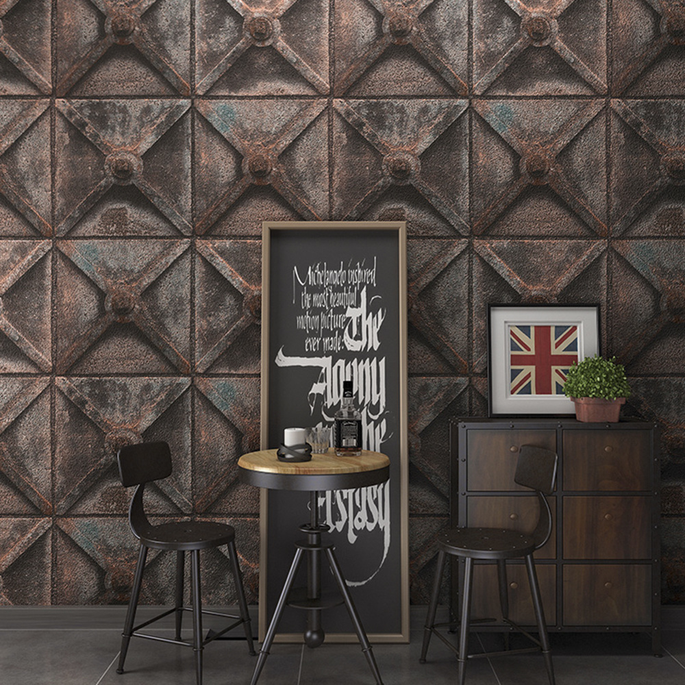 New PVC High Quality Wallpaper Modern 3D Industrial Design