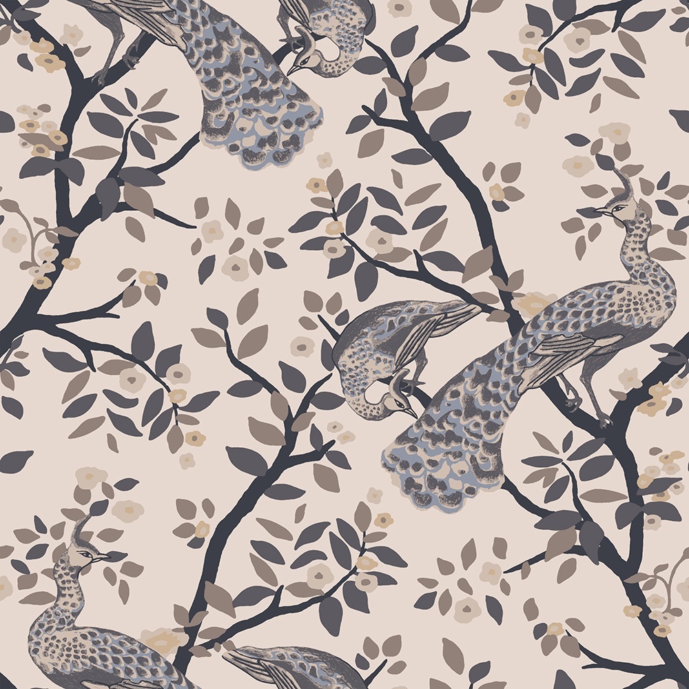 New PVC High Quality Wallpaper Modern Peacock Design