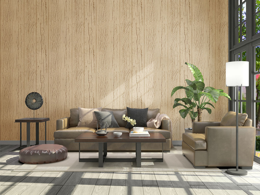 New PVC High Quality Wallpaper Modern Wooden Style