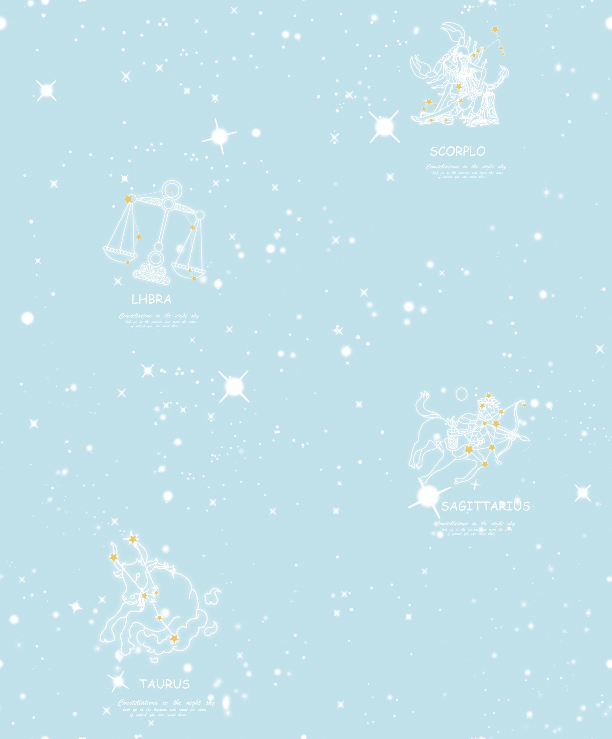 New PVC High Quality Wallpaper Kids Constellation Design