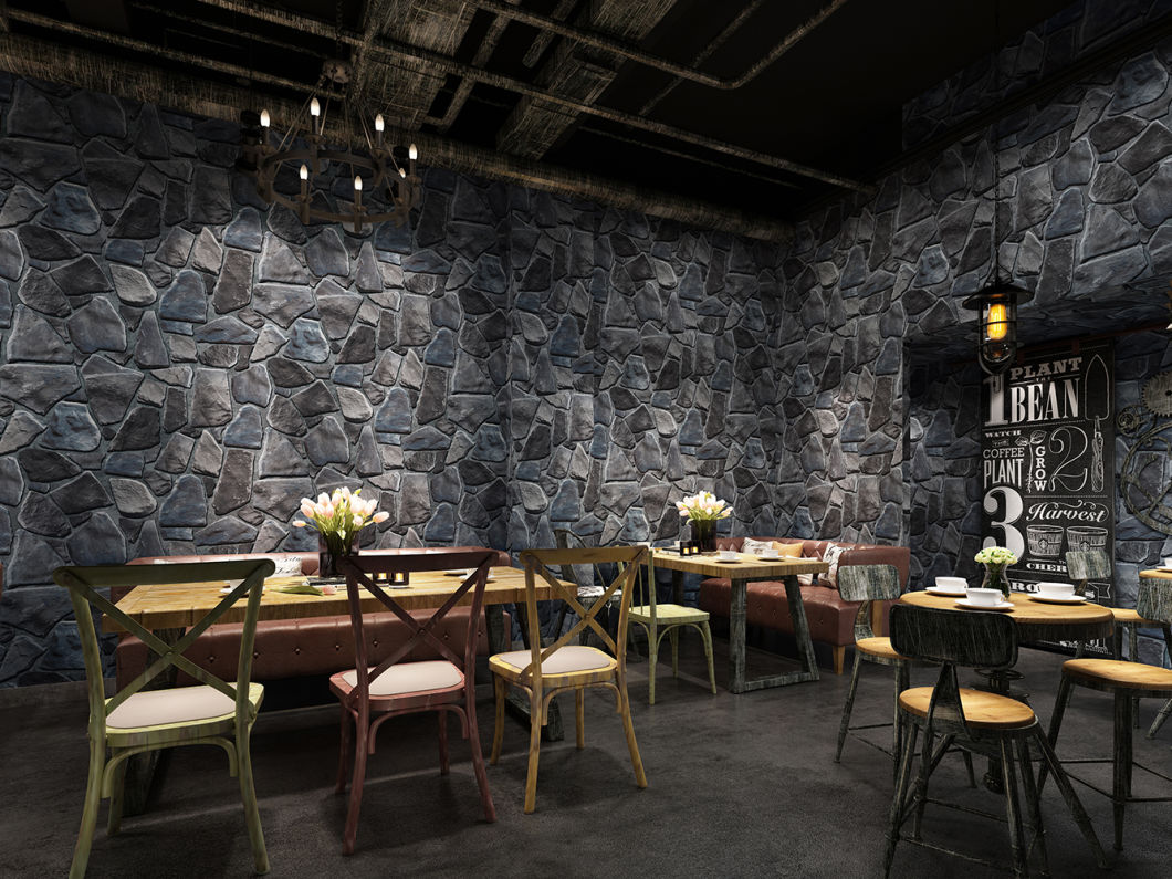 New PVC High Quality Wallpaper Modern Stone Style