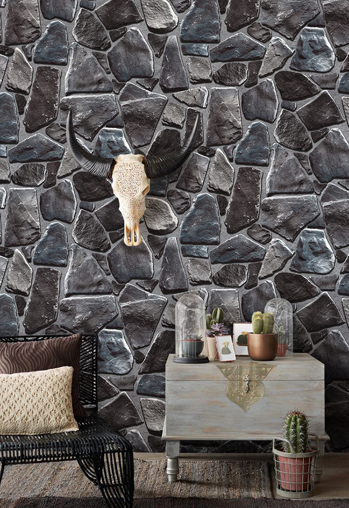 New PVC High Quality Wallpaper Modern Stone Style