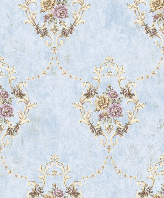 New Non Woven Embossing High Quality Wallpaper Luxury Flower Design