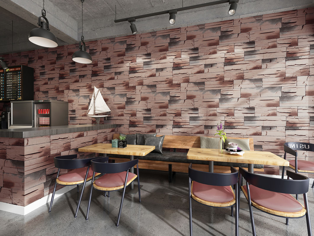 New PVC High Quality Wallpaper Modern Colorful Stones Style