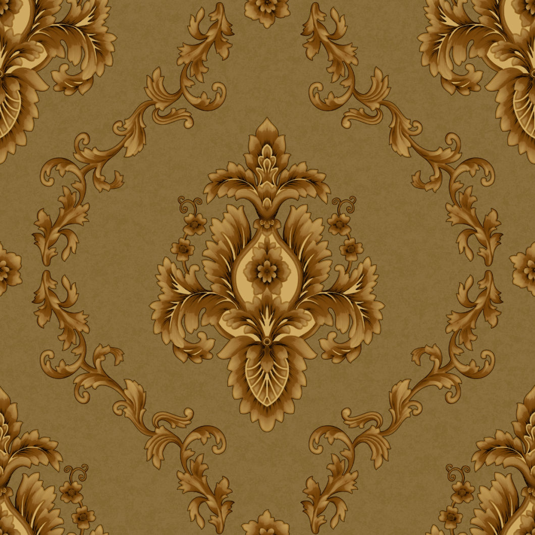 New PVC High Quality Wallpaper Luxury Damask Design
