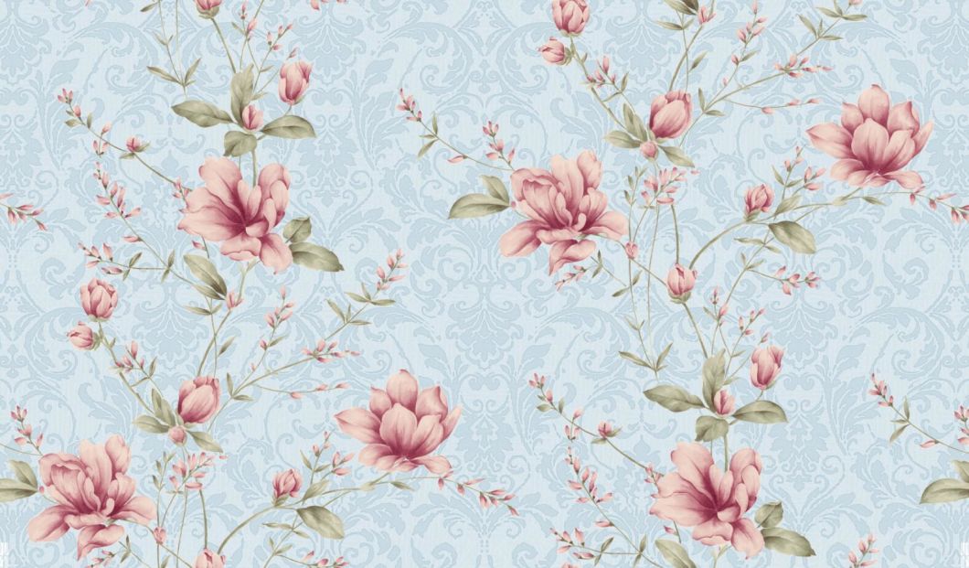 1.06 PVC Flower Pastoral Style Design High Quality PVC Wallpaper Home Decoration