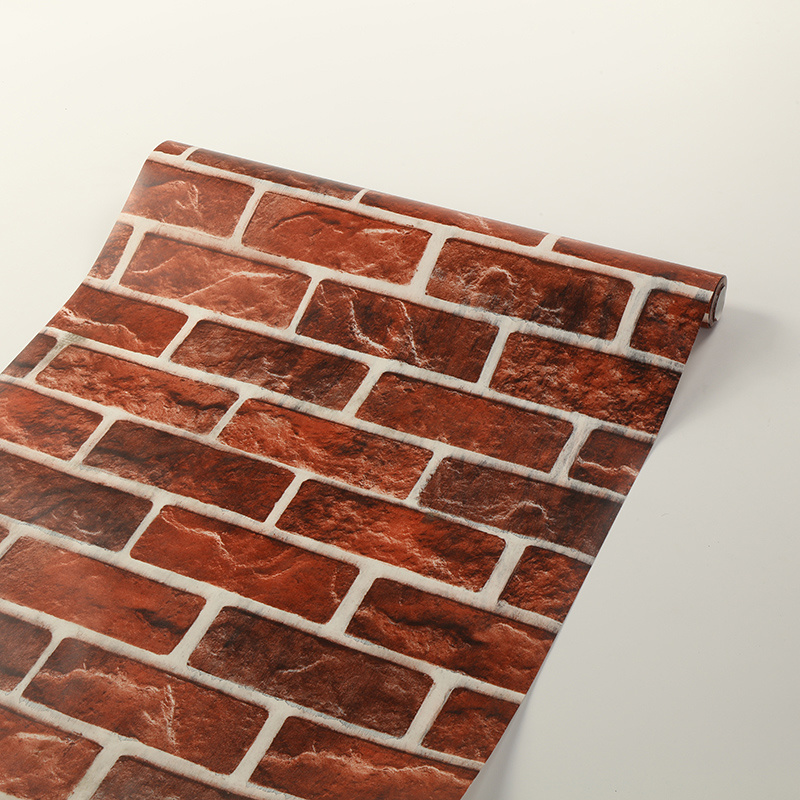 Waterproof PVC Vinyl Wall Paper Wall Covering Brick 3D Wallpaper for Home Decor