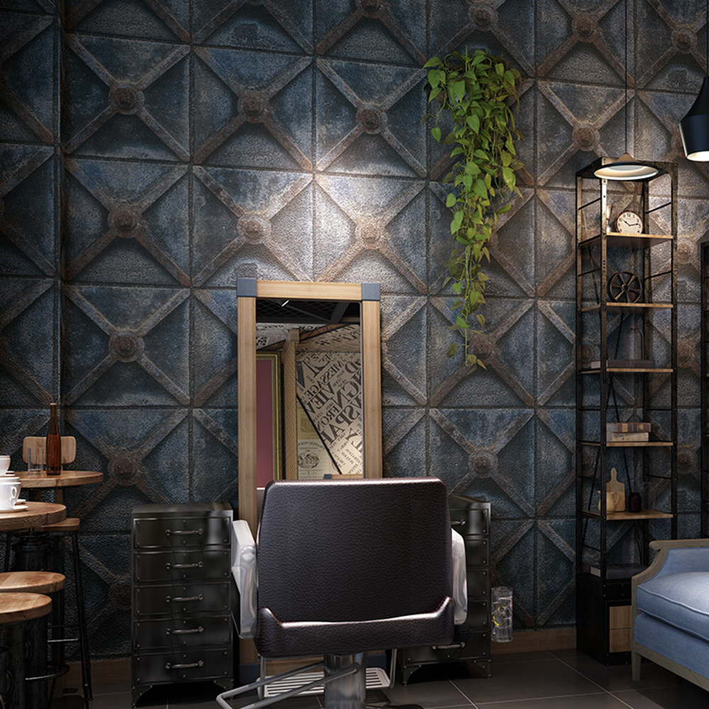 New PVC High Quality Wallpaper Modern 3D Industrial Design