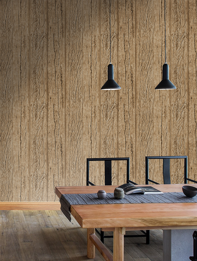 New PVC High Quality Wallpaper Modern Wooden Style