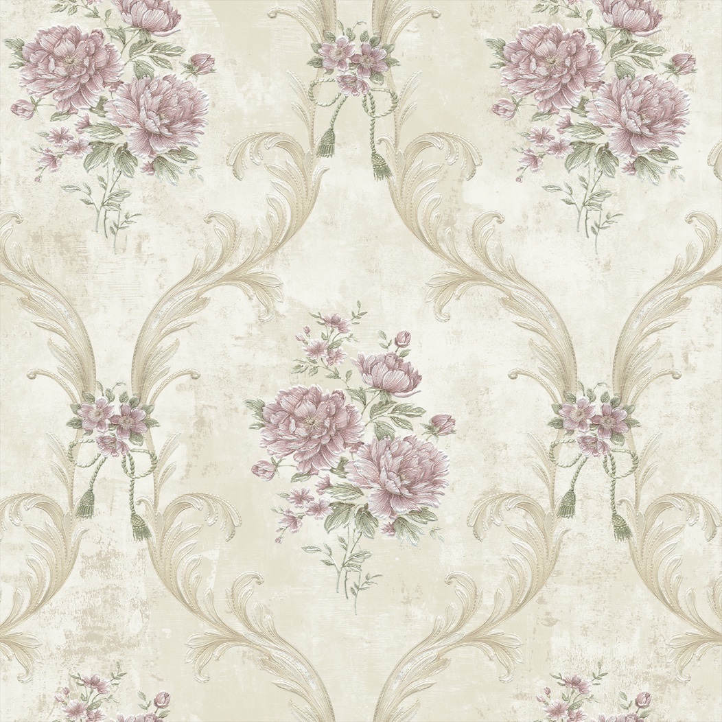 New Non Woven Embossing High Quality Wallpaper Luxury Damask Design